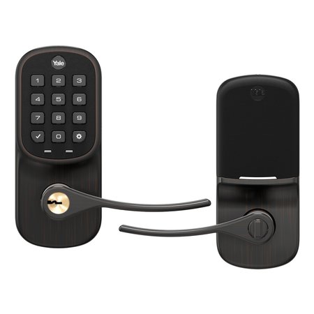 YALE REAL LIVING Standalone Assure Lever Keypad Keyed Entry Lock US10BP Oil Rubbed Bronze Permanent Finish YRL216NR10BP